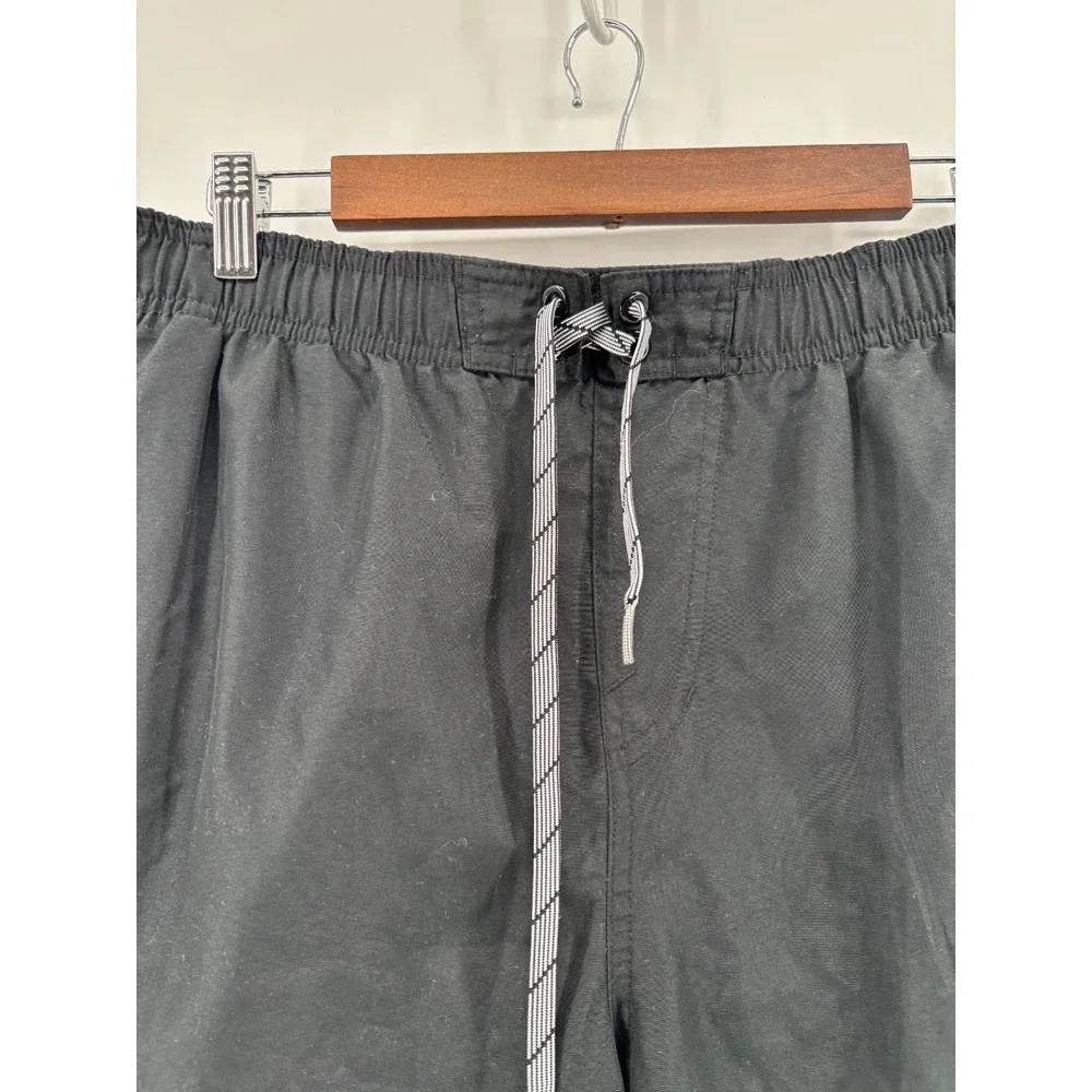 Nike Board Shorts Mens Black Side Check Panel Drawstring Beach Swim Trunks L